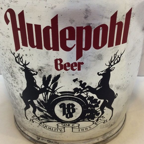 Hudepohl Beer Brewing Company Galvanized Metal Chill Pail Can Cincinnati Ohio - Picture 9 of 10
